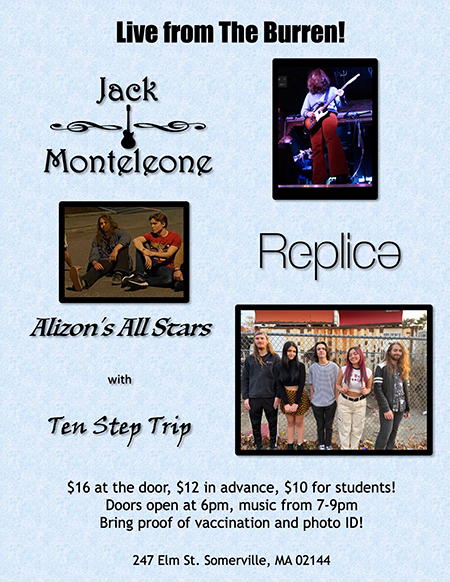 Tickets  Jack Monteleone, Replica Inc, Alizon's AllStars with Ten