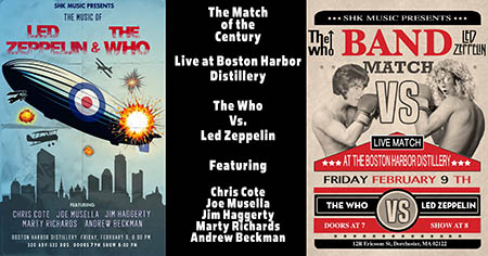 SHK Music Presents: Joe Musella and Chris Cote Present The Who Vs. Led Zeppelin at Boston Harbor Distillery