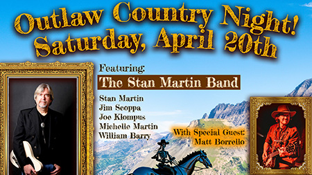 SHK Music Presents: Outlaw Country Night - The Stan Martin Band with Special Guest Matt Borrello at Boston Harbor Distillery